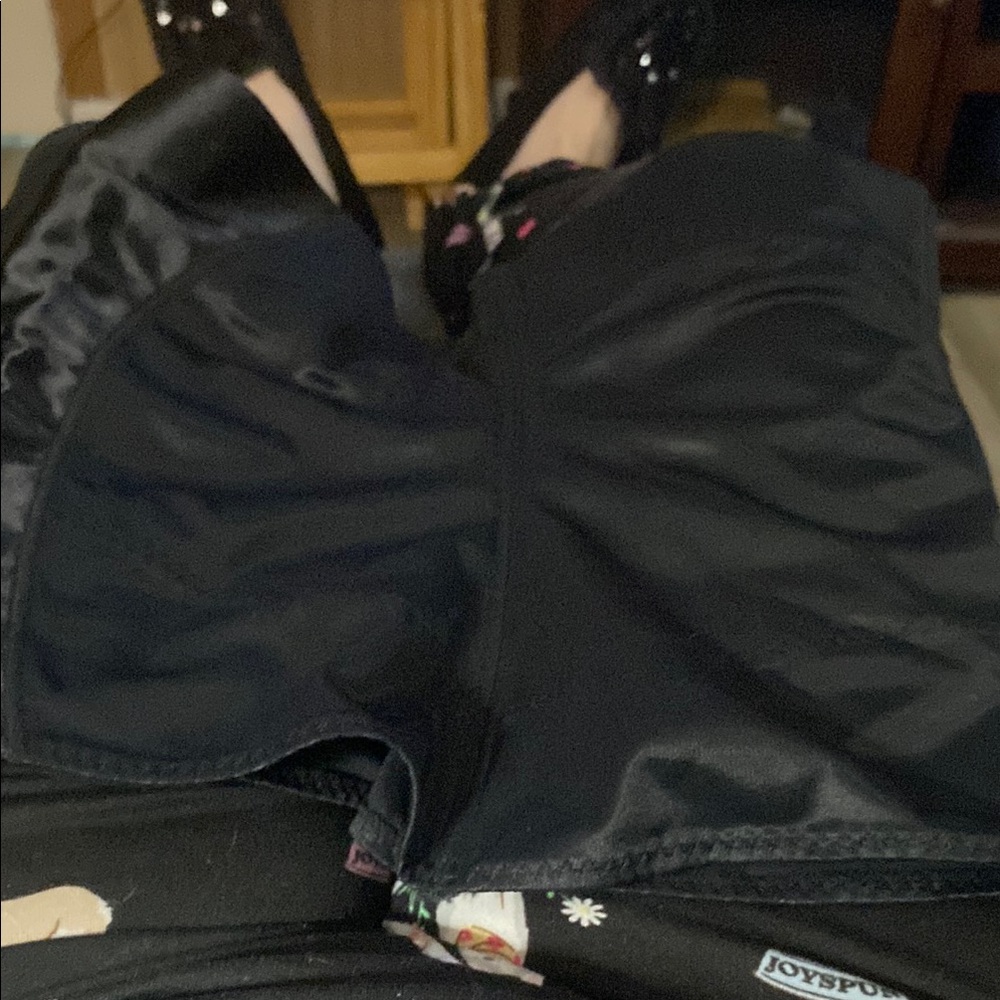 Black Satin short girdle in the shape of shorts